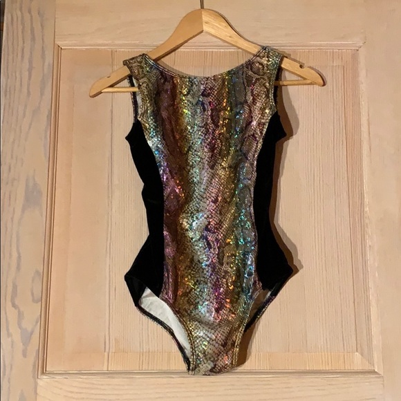 MotionWear Metallic Snakeskin Print Leotard